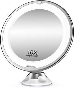 Makeup Mirror, 10X Magnifying Lighted Vanity Daylight White LED, Portable Illumi