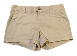 Banana Republic Heritage Beige Khaki Flat Front Shorts Women’s Size 4 - Picture 1 of 4
