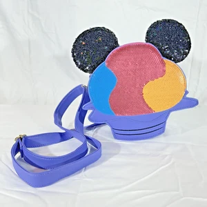 Disney Loungefly - Bolso Bandolera Mickey Mouse "Hielo Afeitado" Lentejuelas - Usado - Imagen 1 de 2