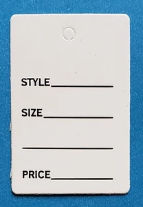 White One Part Price Tag Coupon Clothing Price Tagging Gun Garment Hang Label - Picture 1 of 1