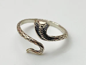 Sterling Silver Ring 925 Cobra 1.53g Size K1/2 - Picture 1 of 13