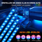 4x LED RGB Innenraumbeleuchtung Auto KFZ Ambiente Fußraumbeleuchtung mit Control