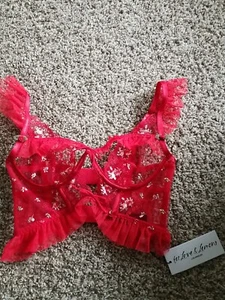 New For Love & Lemons Women’s XS Floral Bustier Corset Lingerie Bra Top Lace C2 - Picture 1 of 8
