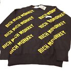 Rich Monkey Sweter Męski Rozmiar Large Czarny Żółty All Over Print Streetwear 