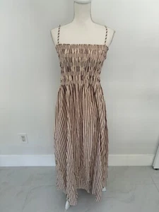 Pistola Biaza Tiramisu gestreiftes Maxi Sommerkleid neu mit Etikett Größe L Freizeit Arbeit Kreuzfahrt Kleidung - Bild 1 von 8