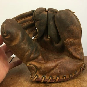 Antique Vintage Leather Baseball Mitt Glove Rawlings Stan Musial 30s 40s - Picture 1 of 7