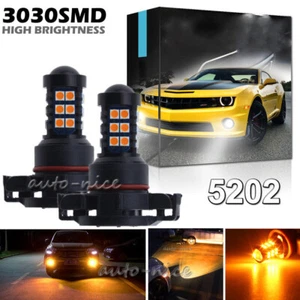 2x 30SMD 5202 Amber Yellow LED Bulb Fog Driving Daytime Running Light High Power - Picture 1 of 12