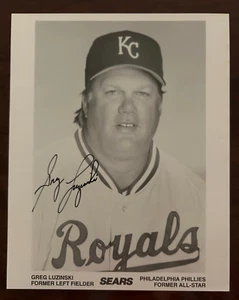 Foto firmada autografiada por Greg Luzinski MLB KC Royals Uniform; anteriormente Filis - Imagen 1 de 2