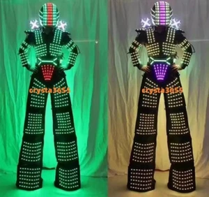 LED Robot Costume Suit IlluminatedDance Glow Party Show Night Lights Clothing - Picture 1 of 1