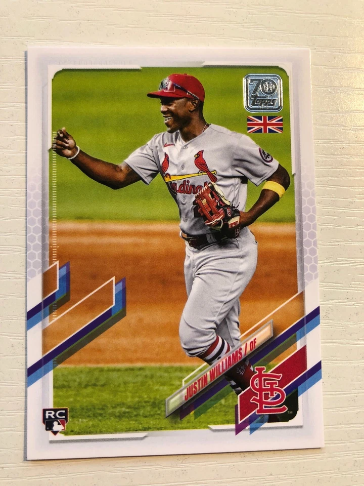 2021 Topps UK Edition Justin Williams Cardinals RC 127 - Image 1 of 1