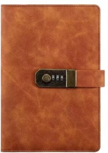 270 Pages A5 PU Leather Vintage Journal Lock Notebook Lined Paper Diary Planner - Picture 1 of 1