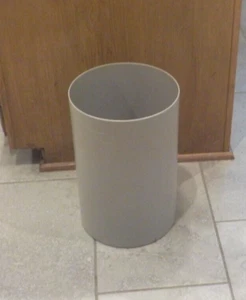 Vintage Plastic KARTELL Gray-Grey Cylinder Waste Basket Trash Can Planter - Imagen 1 de 17