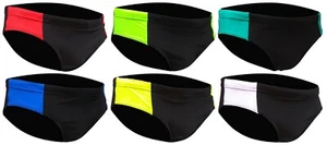 ACCLAIM Perth Slim Fit Brief Trunks Mens Black 80% Nylon 20% Lycra Swimming - Picture 1 of 34