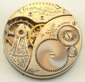 Vintage Elgin 269 Pocket Watch Movement - Prts Rpair Good Balance - Picture 1 of 4