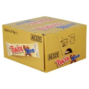 Box of 24 Twix Xtra Chocolate Biscuit Twin Bars 75g Free Tracked Delivery - Picture 1 of 1