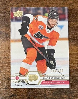 2019-20 Upper Deck UD Exclusives /100 Shayne Gostisbehere #326 Flyers Hurricanes - Image 1 of 2