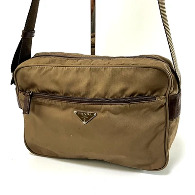 PRADA Shoulder Bag Crossbody bag Nylon Brown Authentic Rank AB From Japan #408 - Image 1 of 4