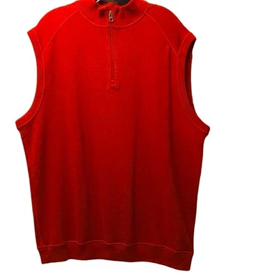 NWOT. Cutter & Buck Red Orange Cotton Sweater Vest. XL/TG - Image 1 of 4