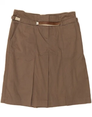 TRUSSARDI Womens High Waist A-Line Skirt IT 40 Small W30  Brown Cotton AN09 - Image 1 of 3