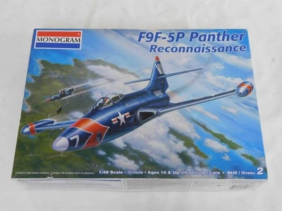 1/48 Monogram US Navy F9F-5P Panther Reconnaissance Photo Jet Plastic Model Kit - Image 1 of 2