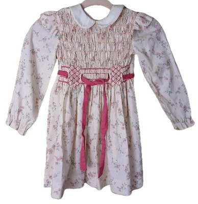 Vestido de fiesta Polly Flinders vintage ajustado para niñas talla 6 estampado floral  Foto 1 de 4