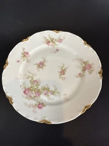Haviland Limoges 6” Bread Side Plate Pink Roses Gold Accents - Picture 1 of 10