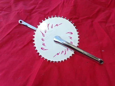 Old School vintage bmx Predator Free Form EX Cro Mo Crank set circa 1987 - Image 1 of 4