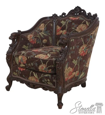 LF70991: винтажное кресло с резной головой льва готического возрождения - Изображение 1 из 4