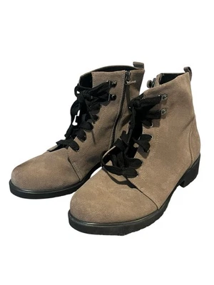 Munro Botines Mujer Talla 8.5M Con Cordones Beige Gamuza Cremallera Laterales Nuevos con Etiquetas Foto 1 de 4