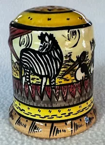 Penzo Simbabwe handbemalter Zebras Vogel Pfefferstreuer Safari signiert mit Stopfen - Bild 1 von 9