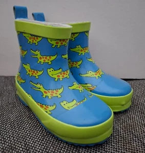Gummistiefel Playshoes Junge Größe 21 blau-grün mit Krokodilen - kaum getragen - Bild 1 von 6
