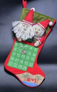 Vintage Tropical Christmas 3D Plüsch Santa & Mrs Clause Strumpf/Adventskalender  - Bild 1 von 14