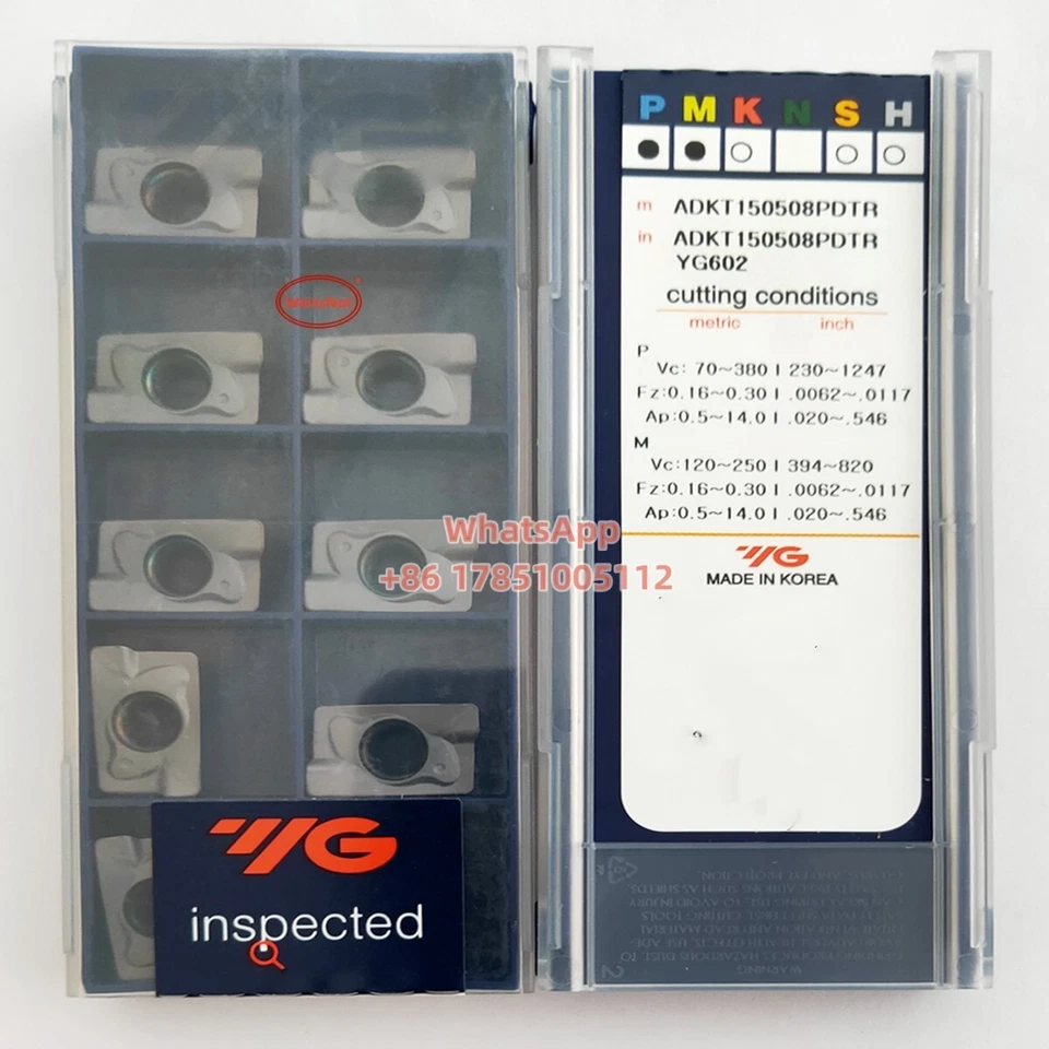 YG-1 ADKT150508PDTR YG602 Carbide Insert ADKT1505 Face Milling Inserts 10pcs