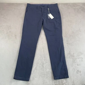 Hartford Alternative Classics Toby Woven Pants Men 38x34 Navy Micro Check NWT - Picture 1 of 10