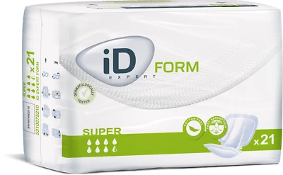 iD Expert Form Super -Long 64cm- Cotton Feel Incontinence Pads - 6 x Packs of 21