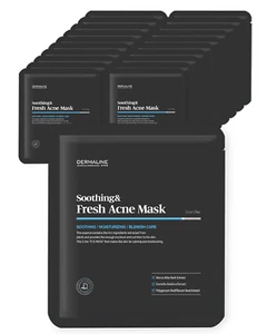 DERMALINE Soothing & Fresh Acne Sheet Mask 32g x20 for Sensitive Skin K-Beauty - Picture 1 of 4