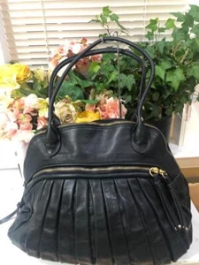 SABINA PLEATED LEATHER HOBO BAG PURSE  (PU1300 - Picture 1 of 11