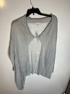Bryn Walker Women’s Gray Tie Neck Asymmetrical Long Sleeve Jacket Cape Small - Picture 1 of 8