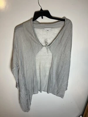 Bryn Walker Women’s Gray Tie Neck Asymmetrical Long Sleeve Jacket Cape Small - Image 1 of 4