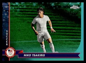 2024 Topps Chrome US Olympic Aqua Refractors – /199 178 Niko Tsakiris, Soccer - Picture 1 of 2