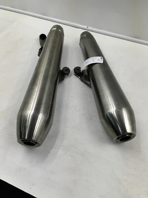 TRIUMPH STREET TWIN EXHAUST MUFFLERS T2201431 T2202308 - Image 1 of 4
