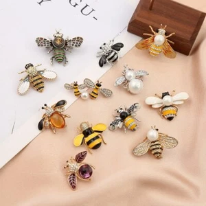 Lindos broches de abeja serie de insectos broches de animales dibujos animados perla corsé accesorios - Imagen 1 de 26