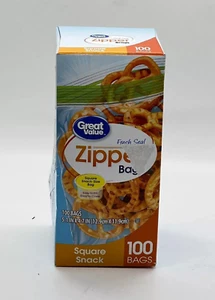 Großartiges Portionspaket mit doppeltem Reißverschluss Mittagessen Aufbewahrung Snackbeutel, 100 Stück HERGESTELLT IN DEN USA - Bild 1 von 1