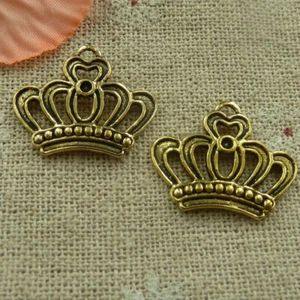 Envío gratuito 150 piezas dijes antiguos corona de oro 22x18mm L-4600 - Imagen 1 de 4