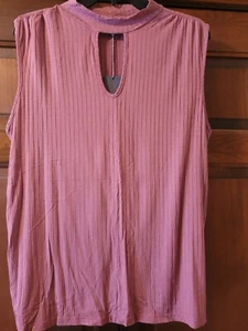 Jennifer Lopez NEW Women's Pink Sleeveless Knit Top Blouse Keyhole Size XL - Picture 1 of 6