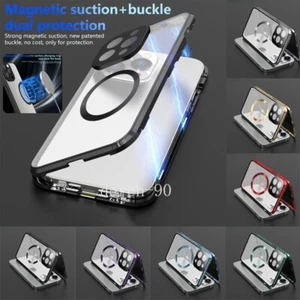 For iPhone 16 Plus 15 14 Pro Max 360° Full Body Case Magnetic Glass Screen Cover - Picture 1 of 30