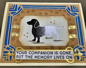 SYMPATHY "...Memory lives on" - DOG - handmade card by DEE - Picture 1 of 3