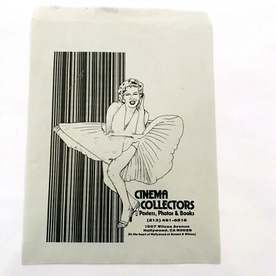 Bolsa de papel vintage de compras de los años 80 para coleccionistas de cine gráficos de Hollywood California Foto 1 de 4