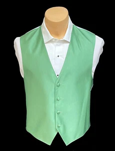 Men's Clover Green Tuxedo Vest Wedding Groom Cruise Prom Formal Small S - Picture 1 of 4