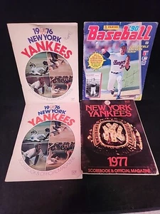 New York Yankees PROGRAM, SCOREBOOK, YEARBOOKS 1976x2, 1977, '90s Sticker Album - Picture 1 of 8